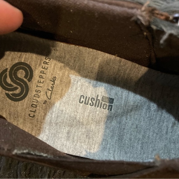 Ladies Faux Suede Brown Clarks  Cloudsteppers - Picture 3 of 7